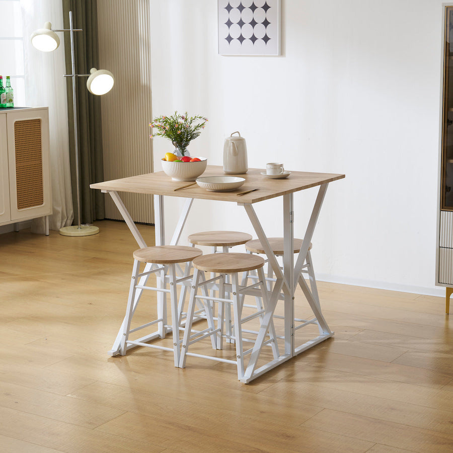 Steel dining table 5-piece set