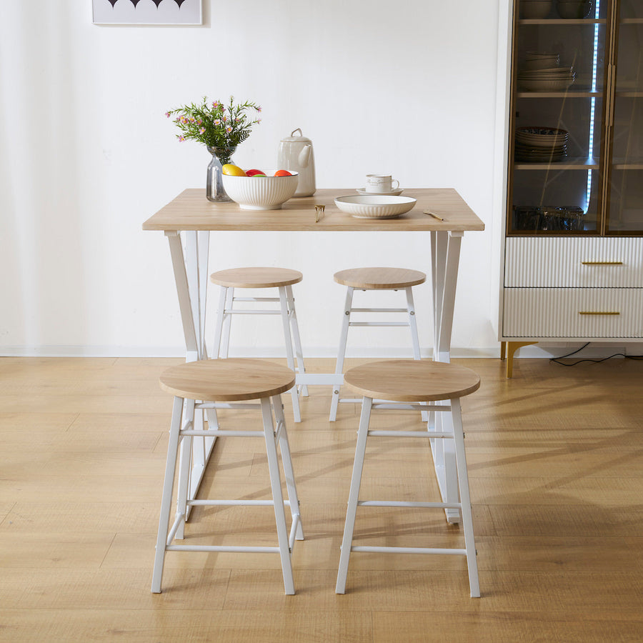 Steel dining table 5-piece set