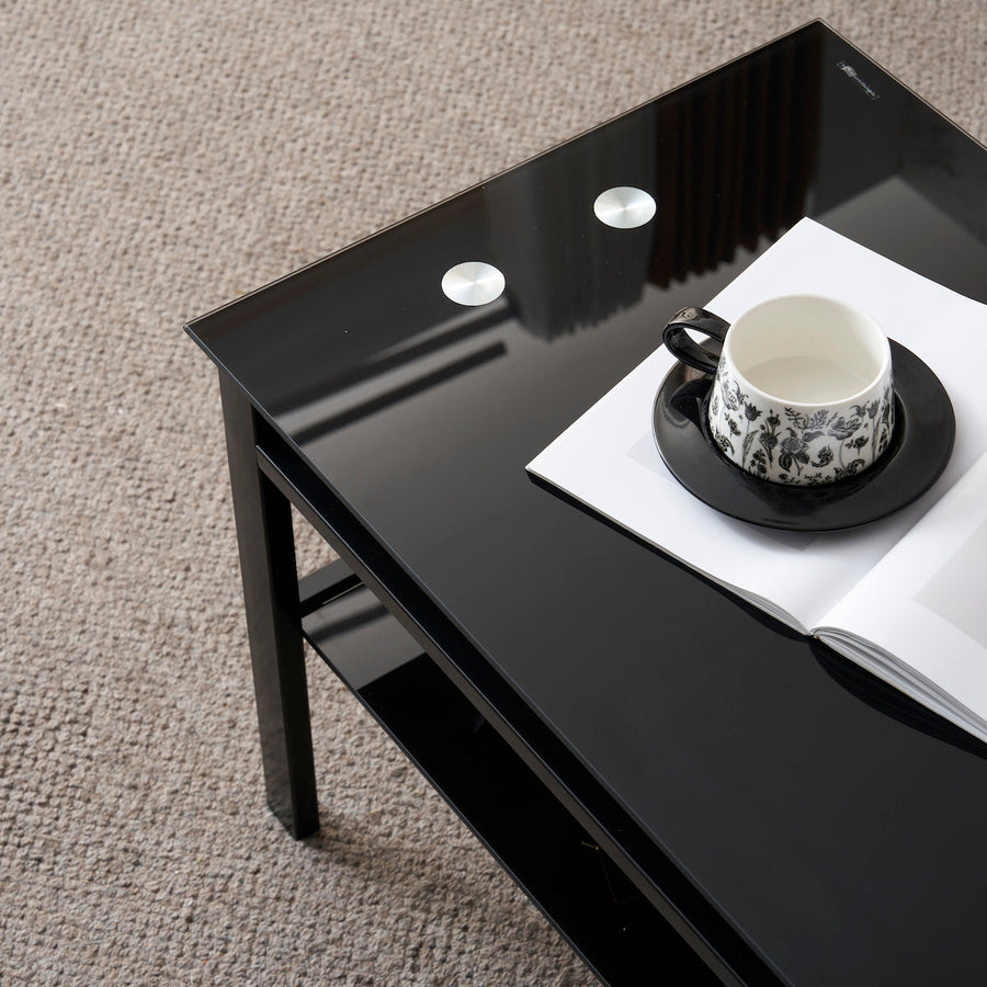 Lift-up glass low table