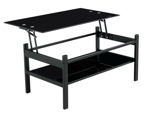 Lift-up glass low table