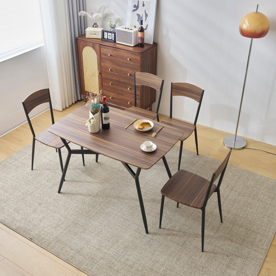 Natural wood dining set of 5