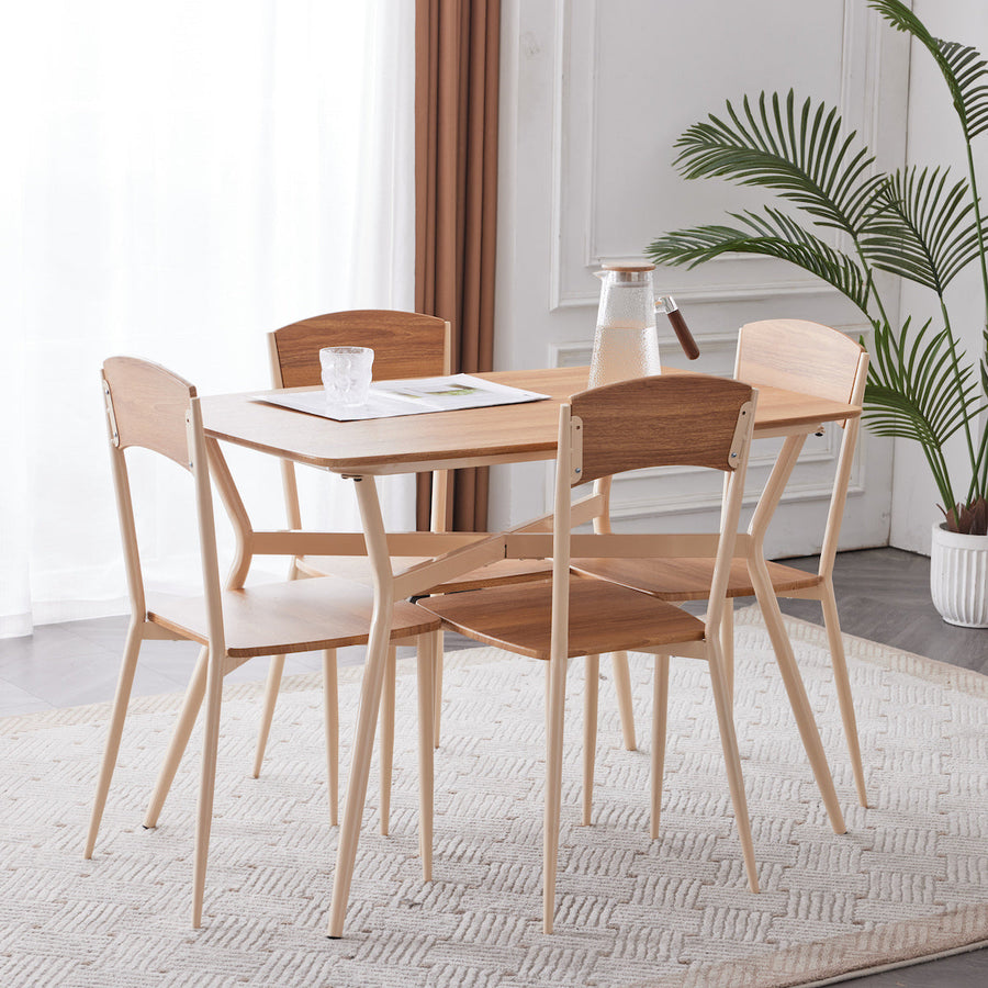 Natural wood dining set of 5