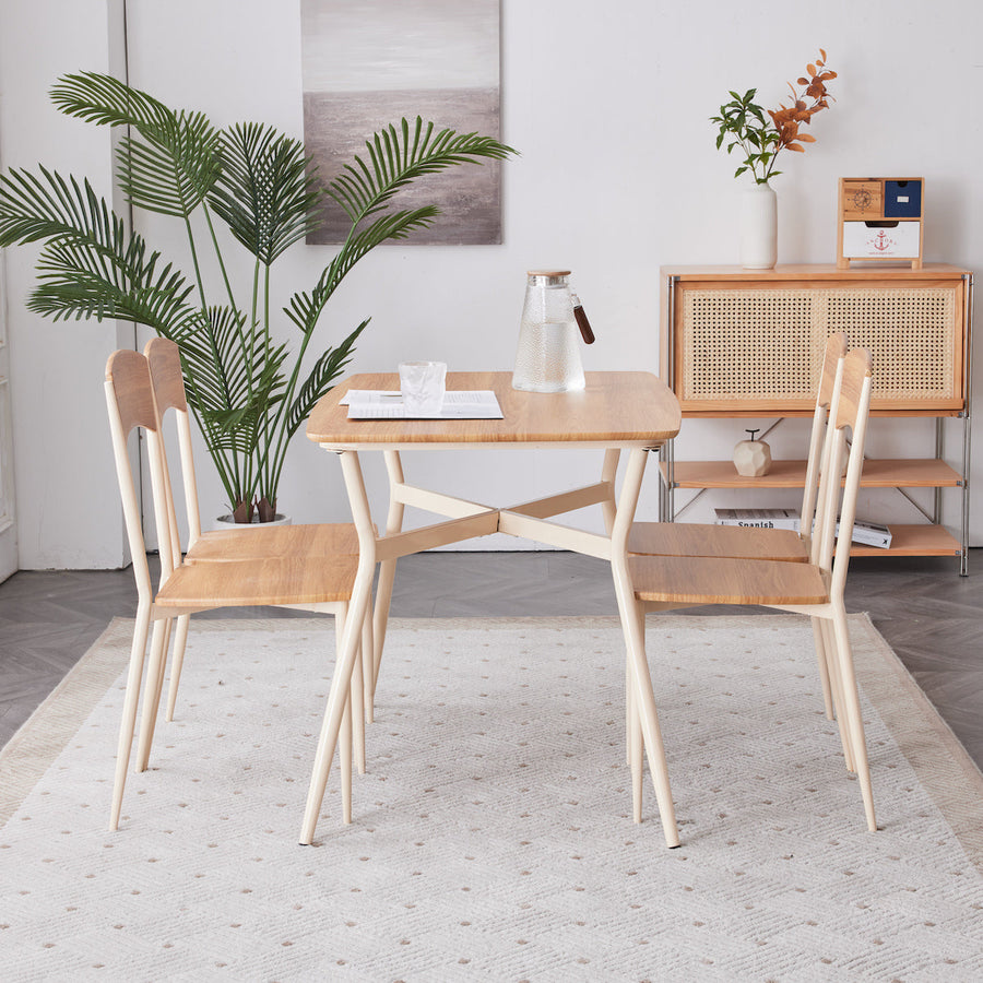 Natural wood dining set of 5