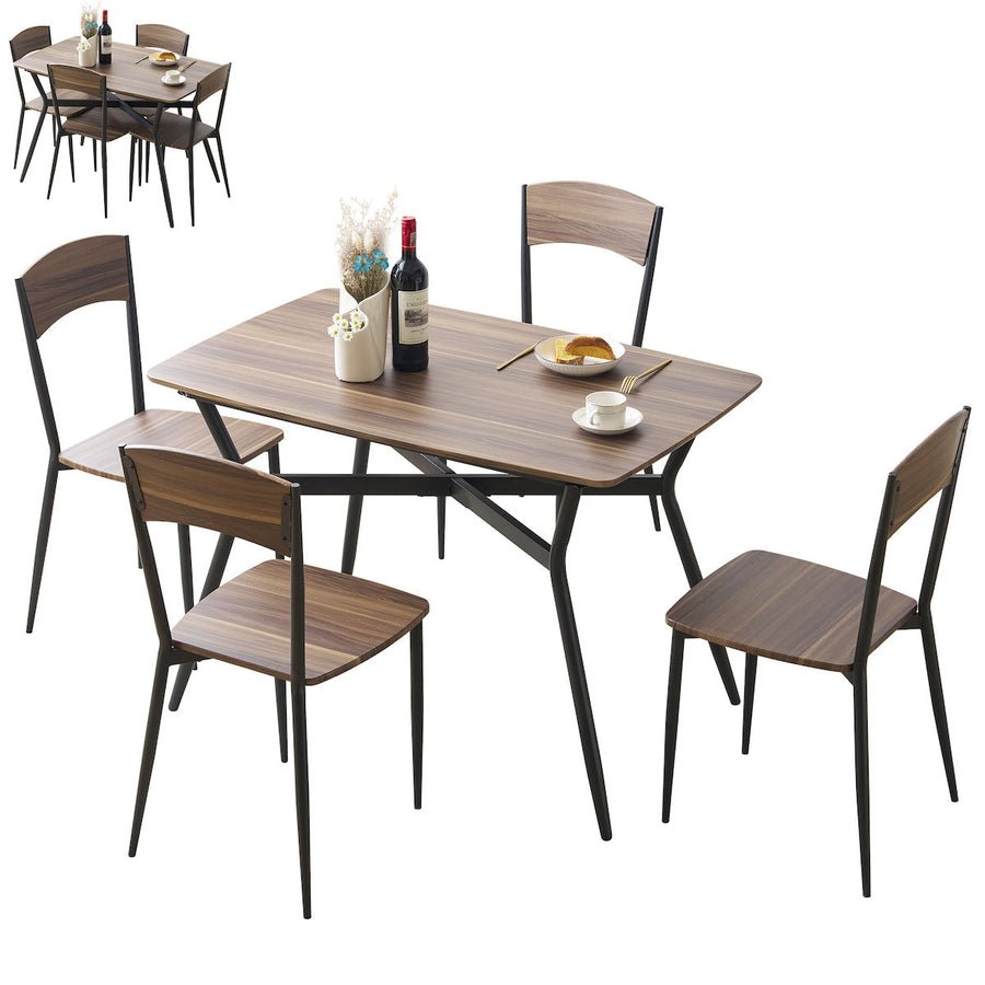Natural wood dining set of 5