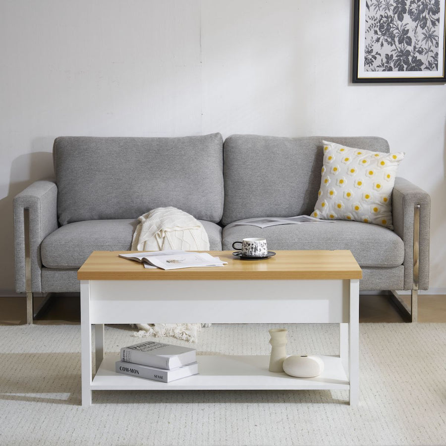 Lift-up storage center table