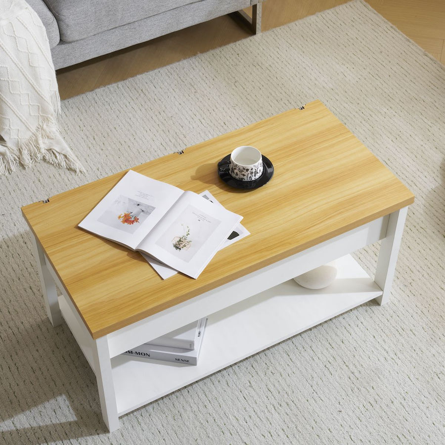 Lift-up storage center table