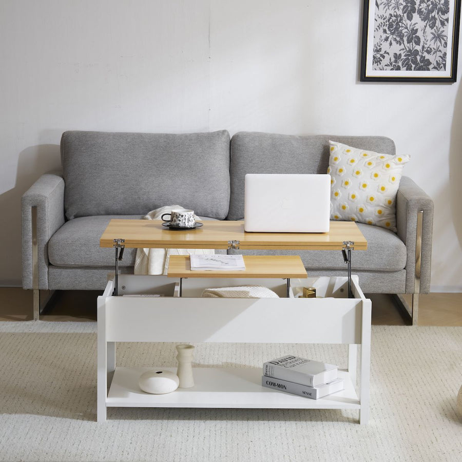Lift-up storage center table