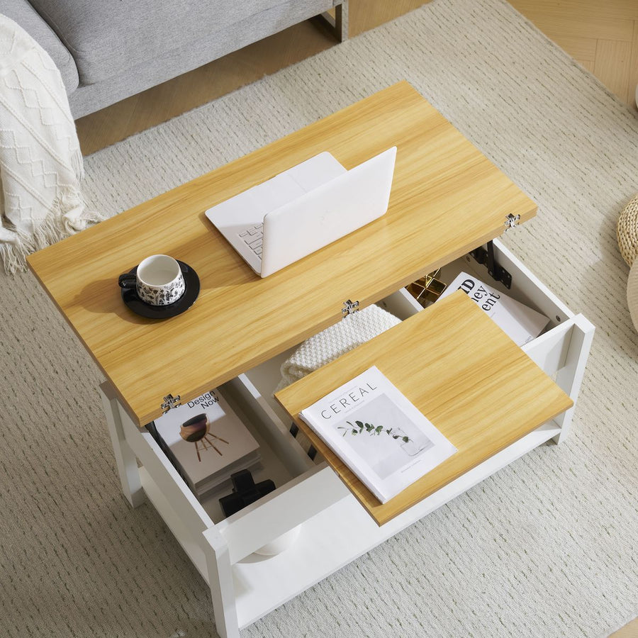 Lift-up storage center table