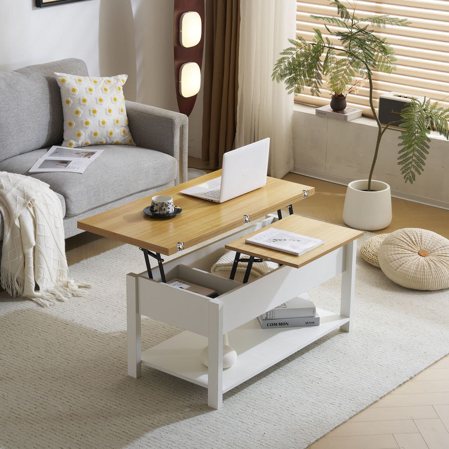 Lift-up storage center table