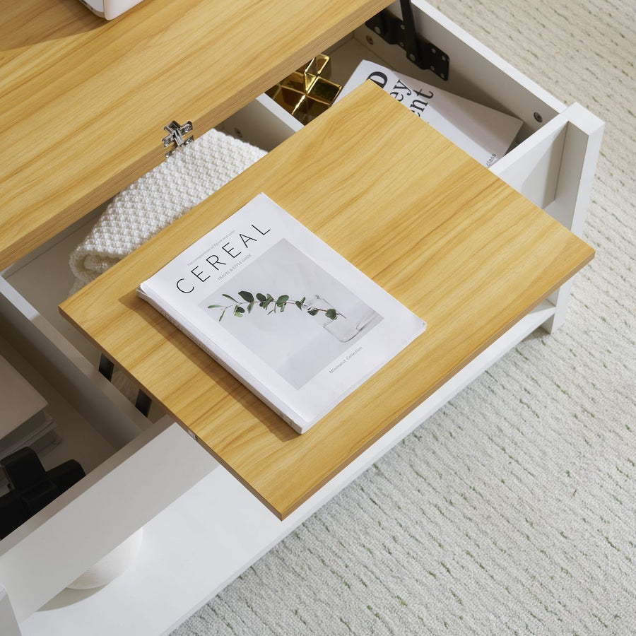 Lift-up storage center table