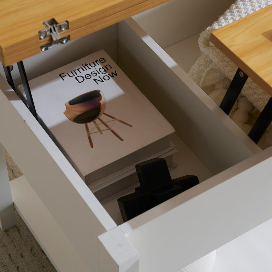 Lift-up storage center table