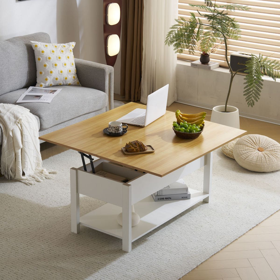 Lift-up storage center table