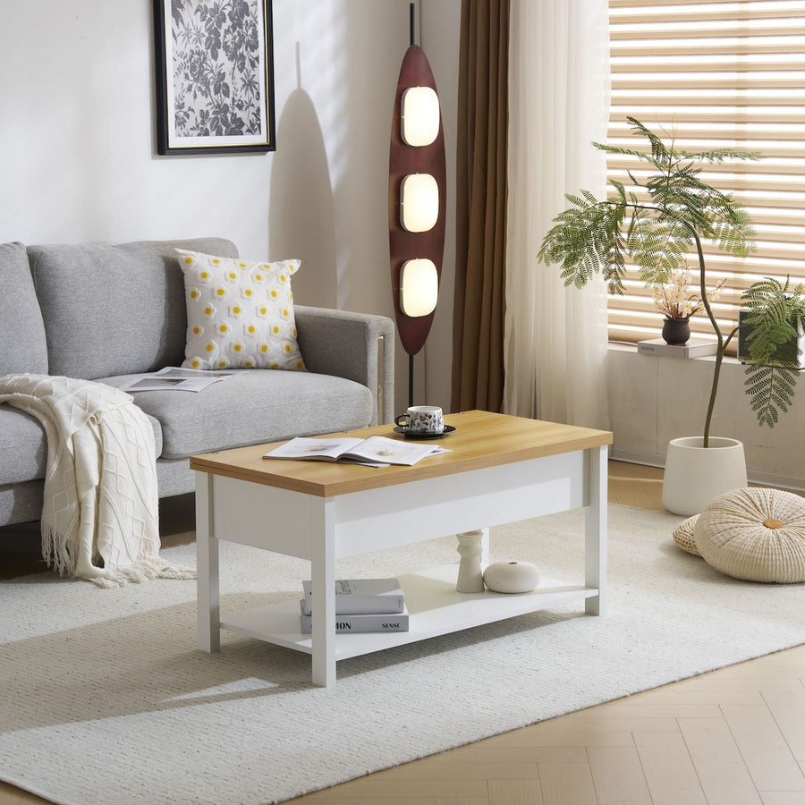 Lift-up storage center table