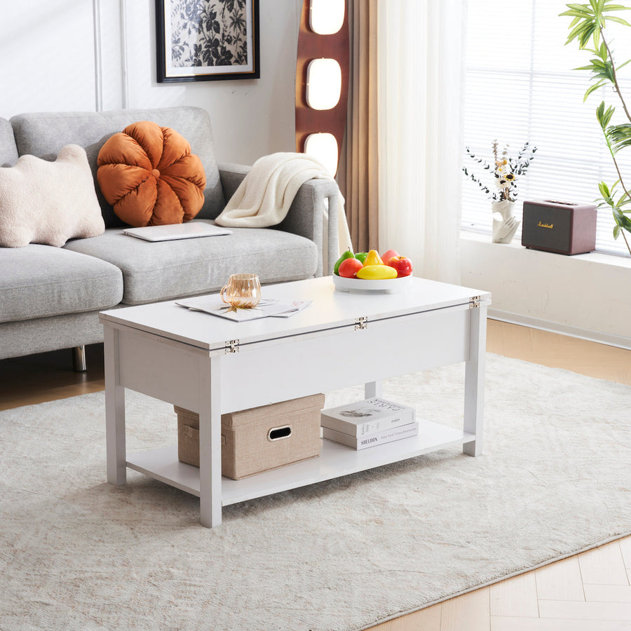 Lift-up storage center table