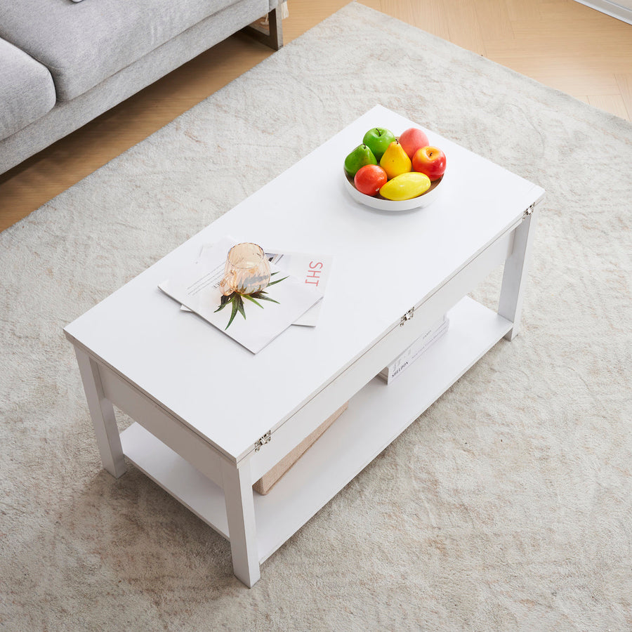 Lift-up storage center table