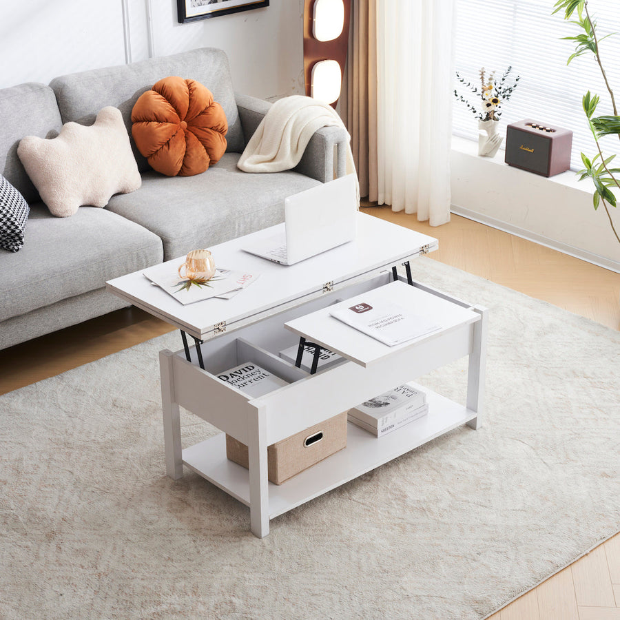 Lift-up storage center table