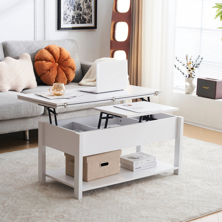 Lift-up storage center table