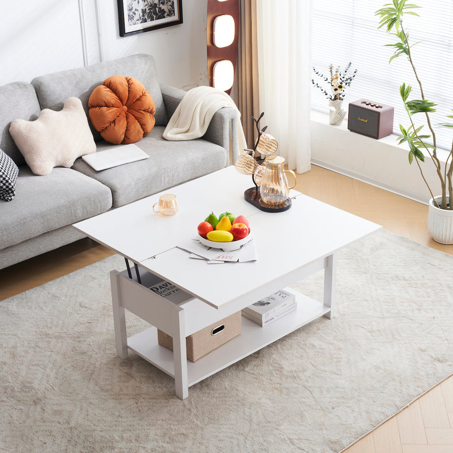 Lift-up storage center table
