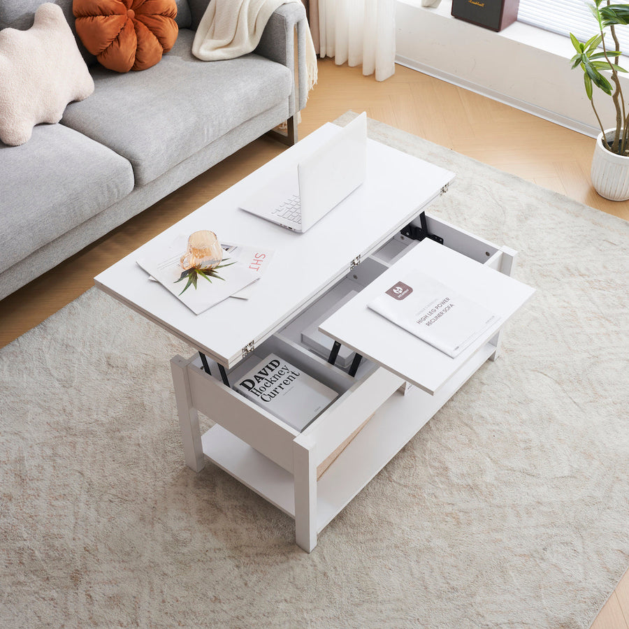 Lift-up storage center table