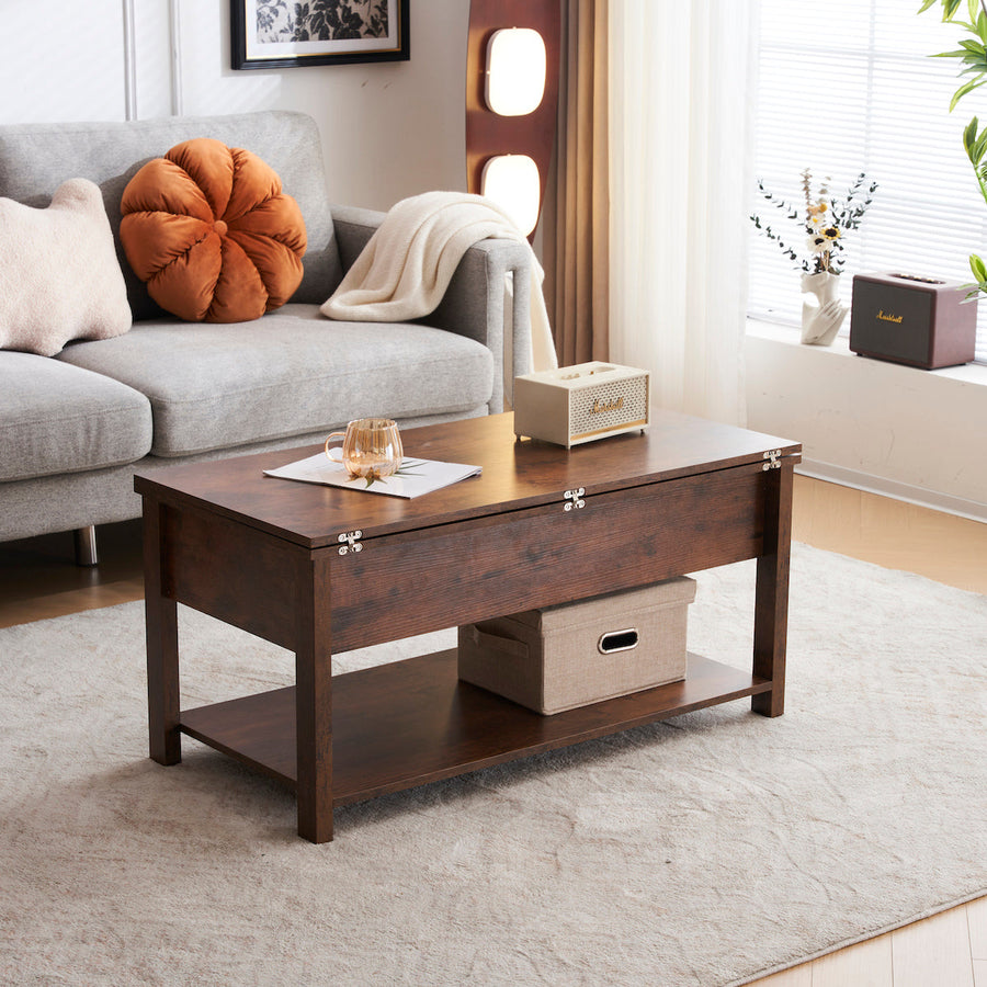 Lift-up storage center table