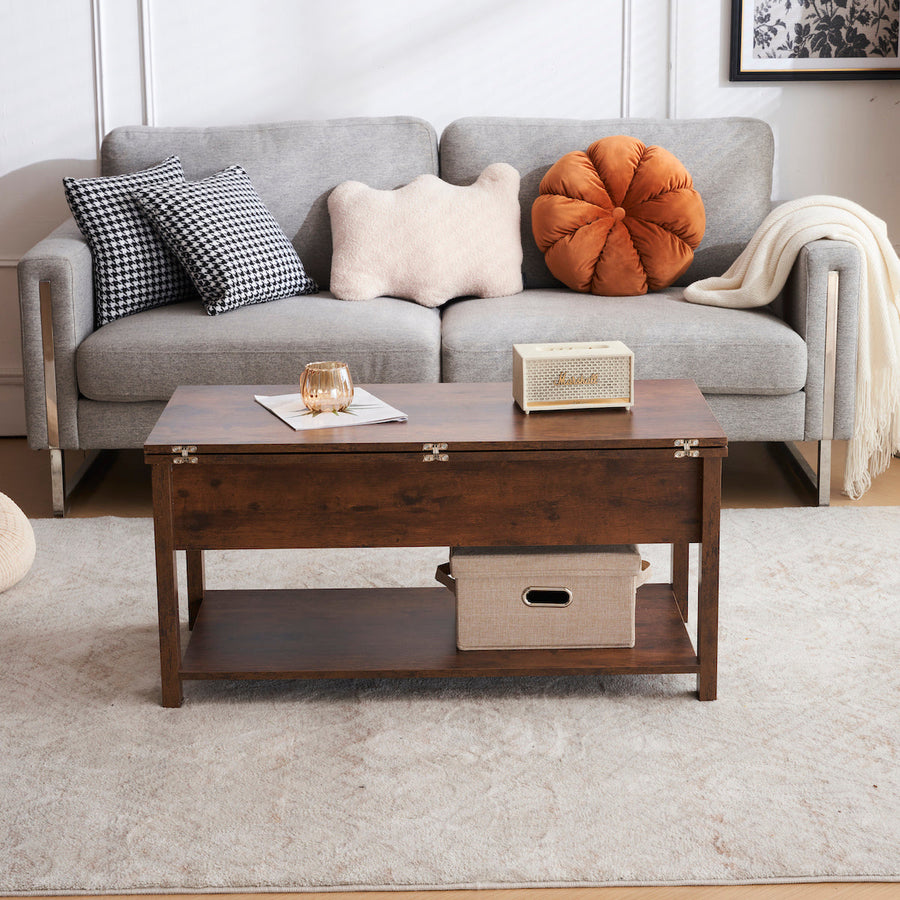Lift-up storage center table