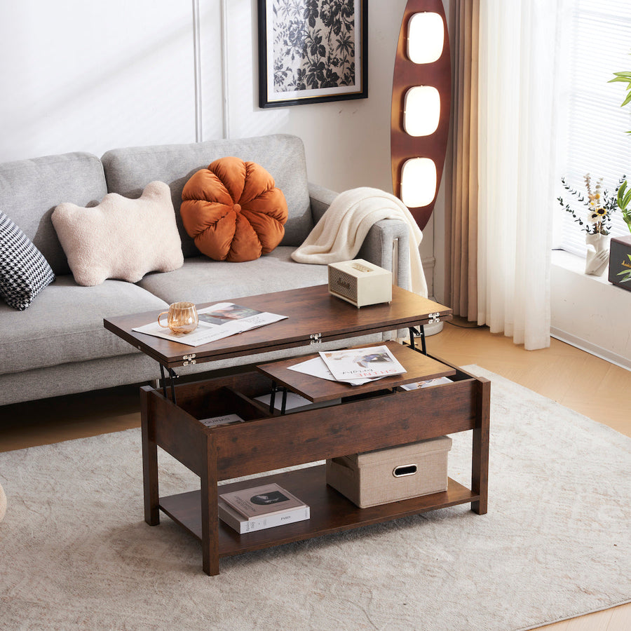 Lift-up storage center table
