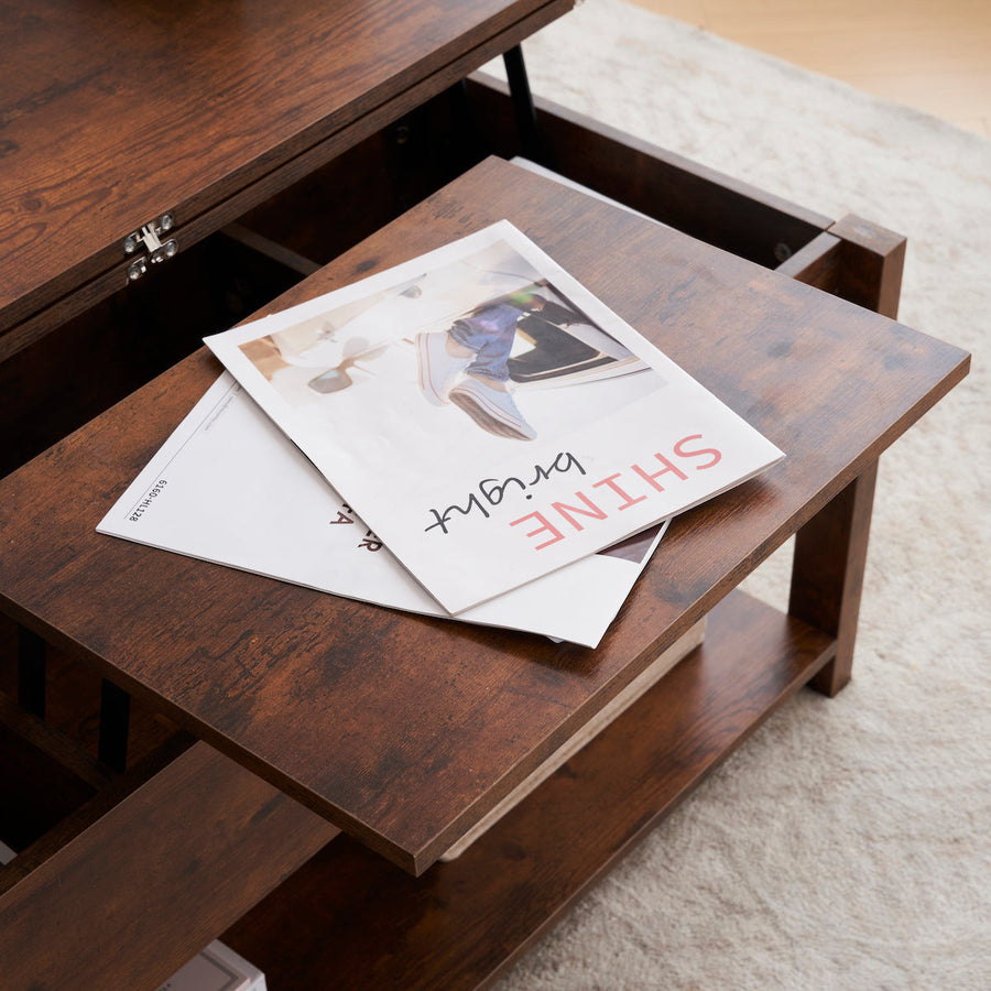 Lift-up storage center table