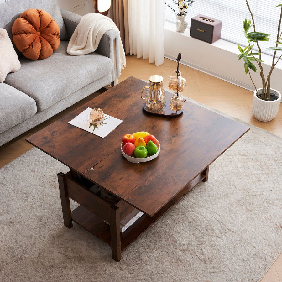 Lift-up storage center table