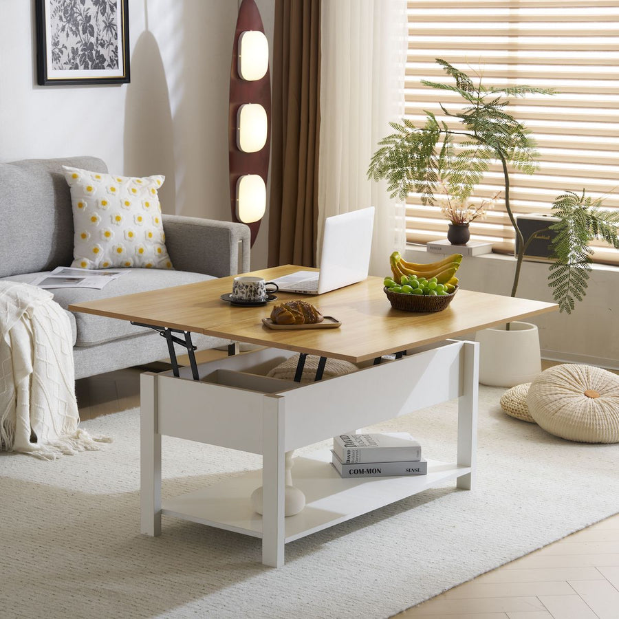 Lift-up storage center table
