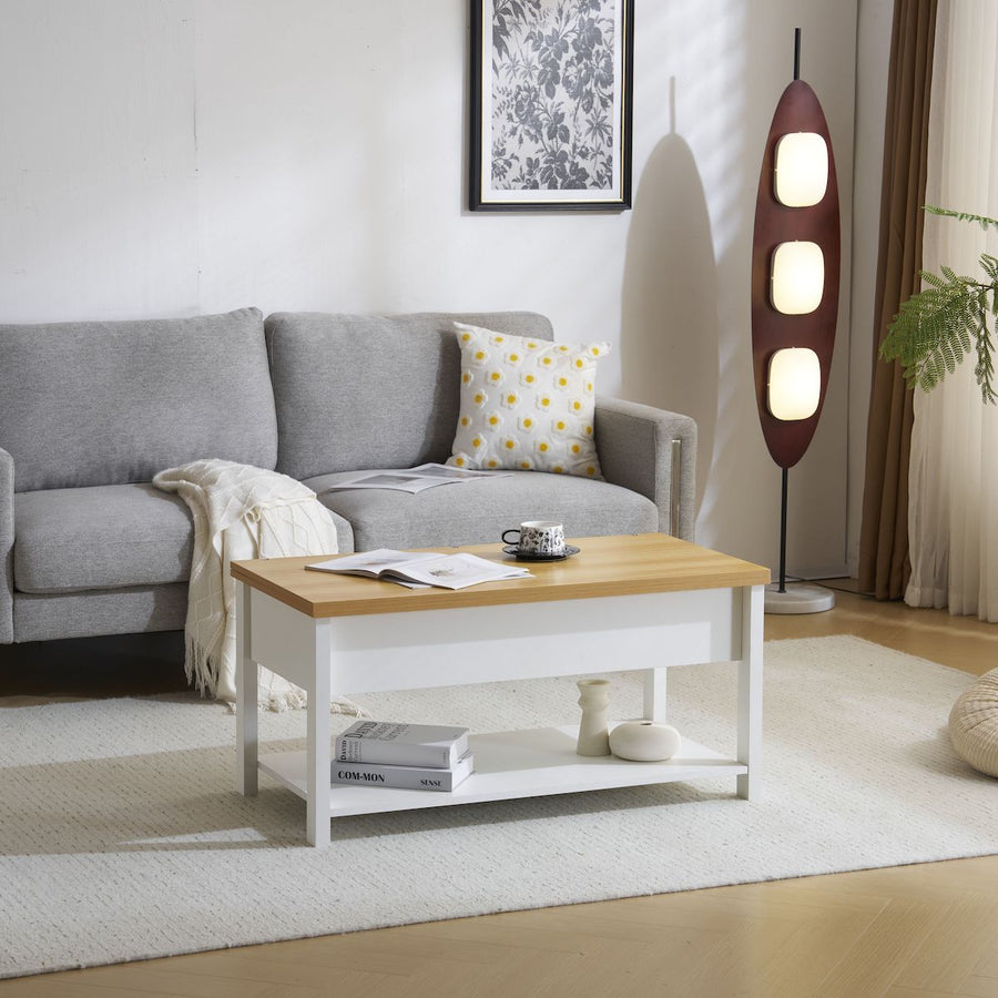 Lift-up storage center table