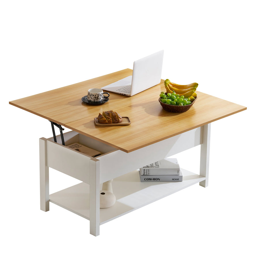 Lift-up storage center table