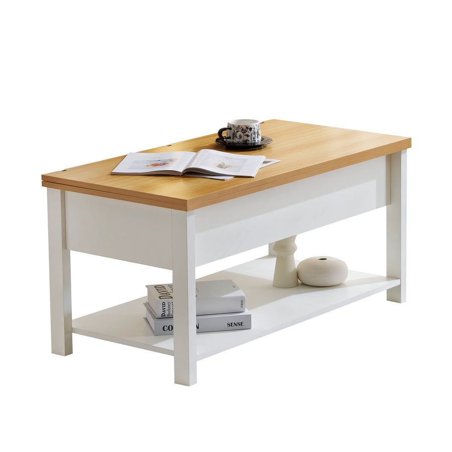 Lift-up storage center table