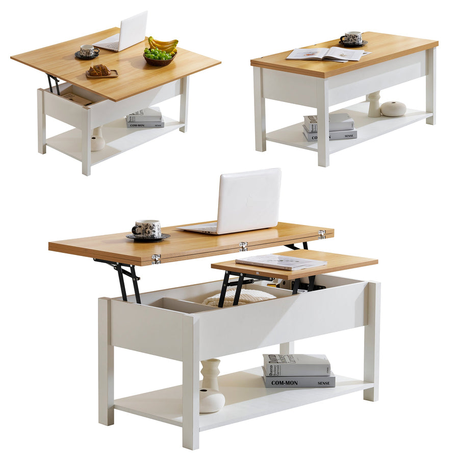 Lift-up storage center table
