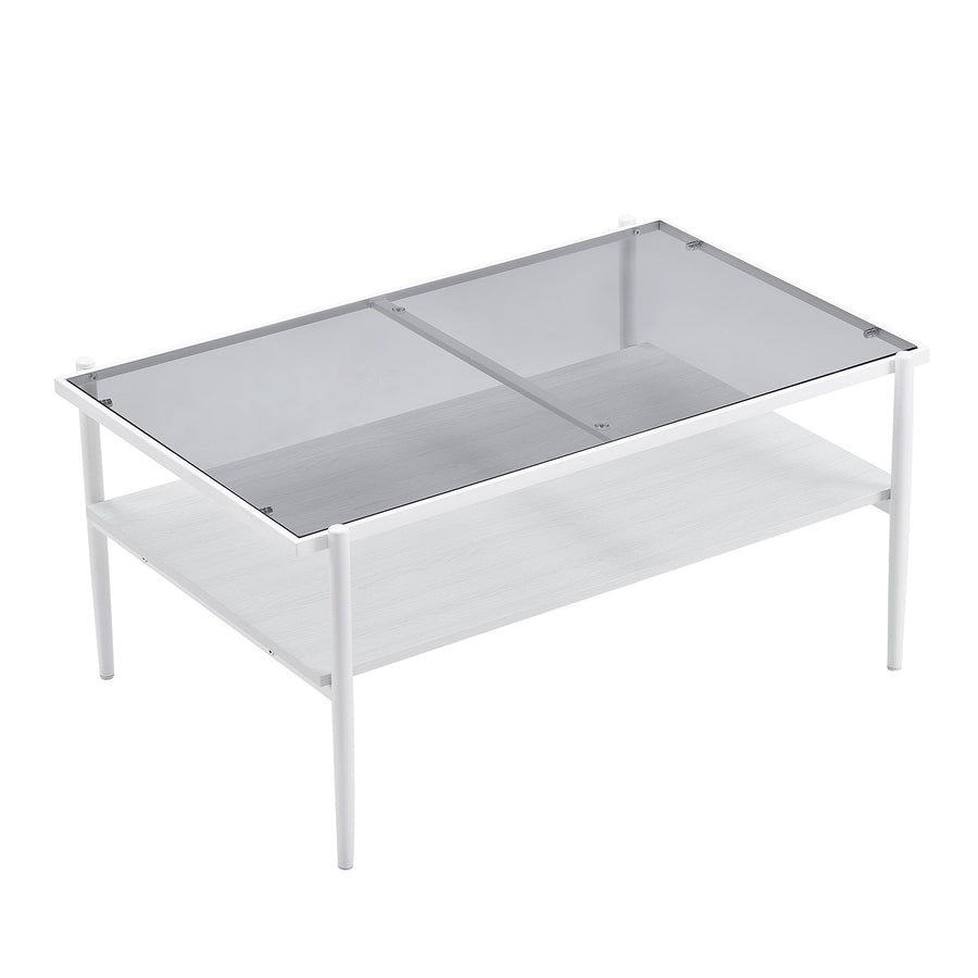 Two-tier glass center table