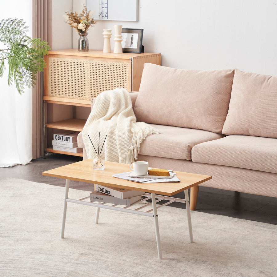 Natural style wooden low table