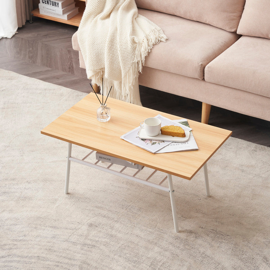 Natural style wooden low table