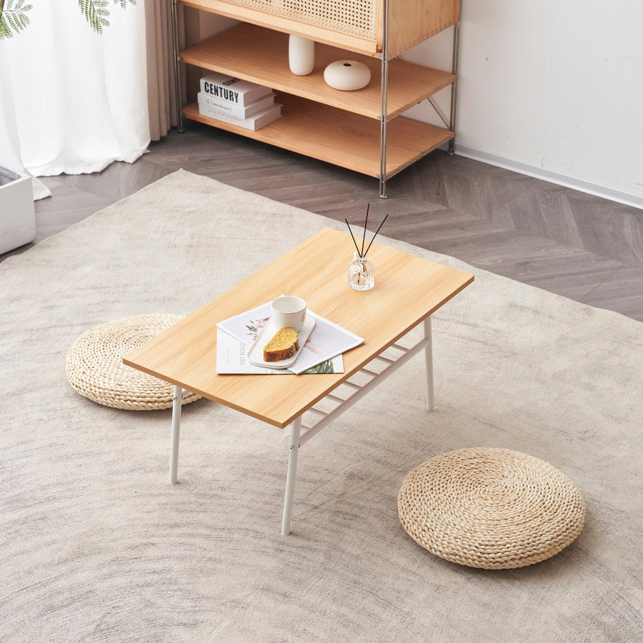 Natural style wooden low table