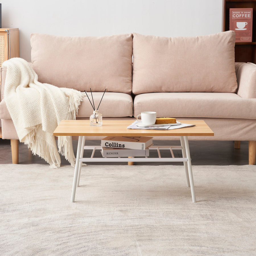 Natural style wooden low table