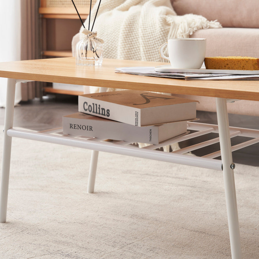 Natural style wooden low table
