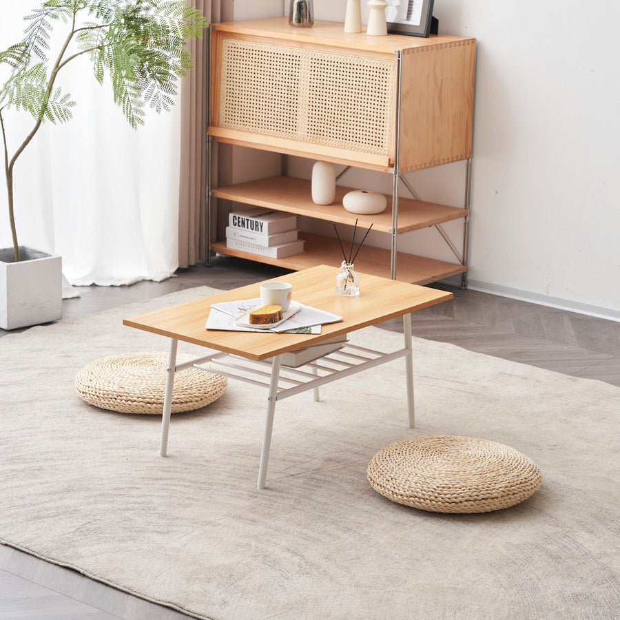 Natural style wooden low table