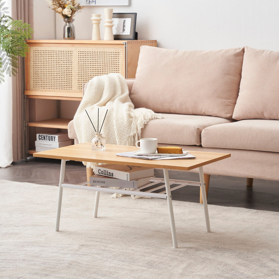 Natural style wooden low table