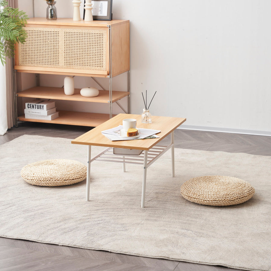 Natural style wooden low table