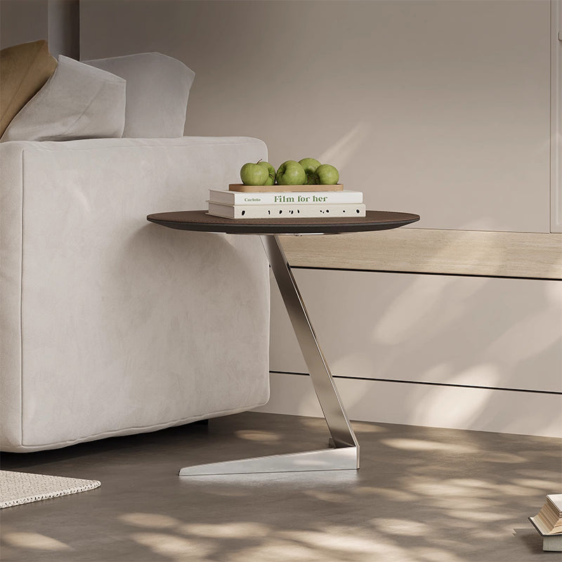 Saddle Leather Round Table