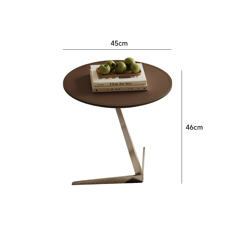 Saddle Leather Round Table