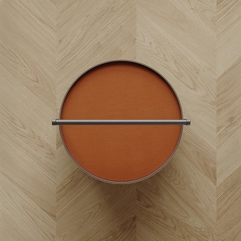 Movable leather side table