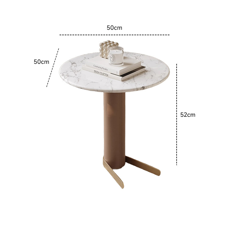 Leather-look ceramic side table