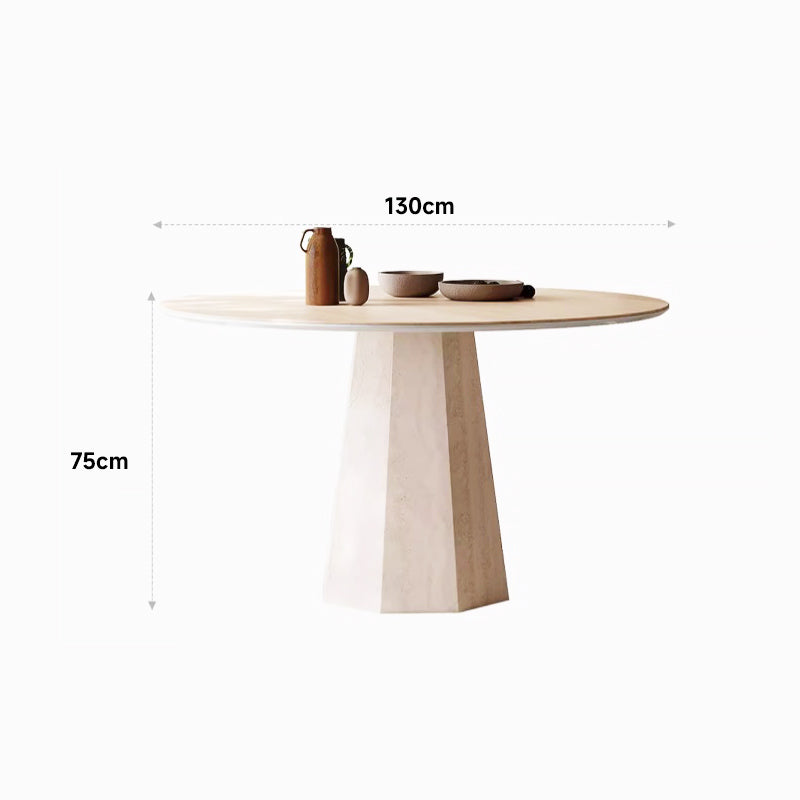 Scandinavian style travertine dining table
