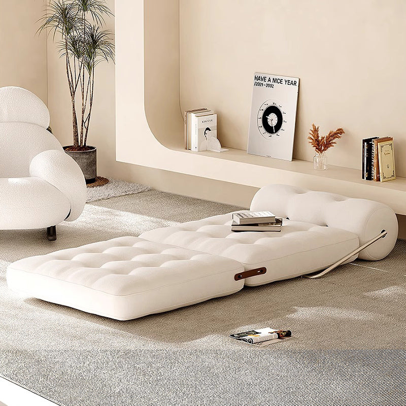 Extendable velvet sofa bed