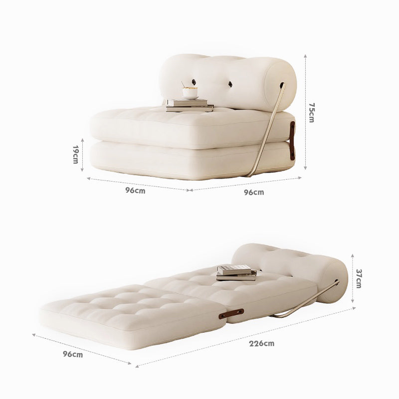 Extendable velvet sofa bed