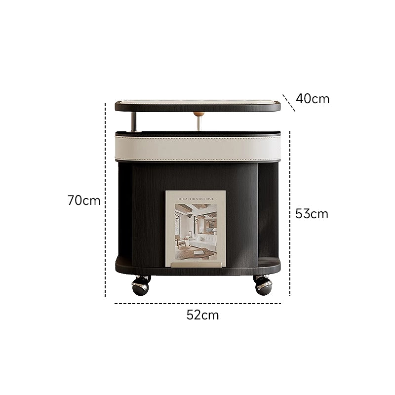 Leather-look side table with castors